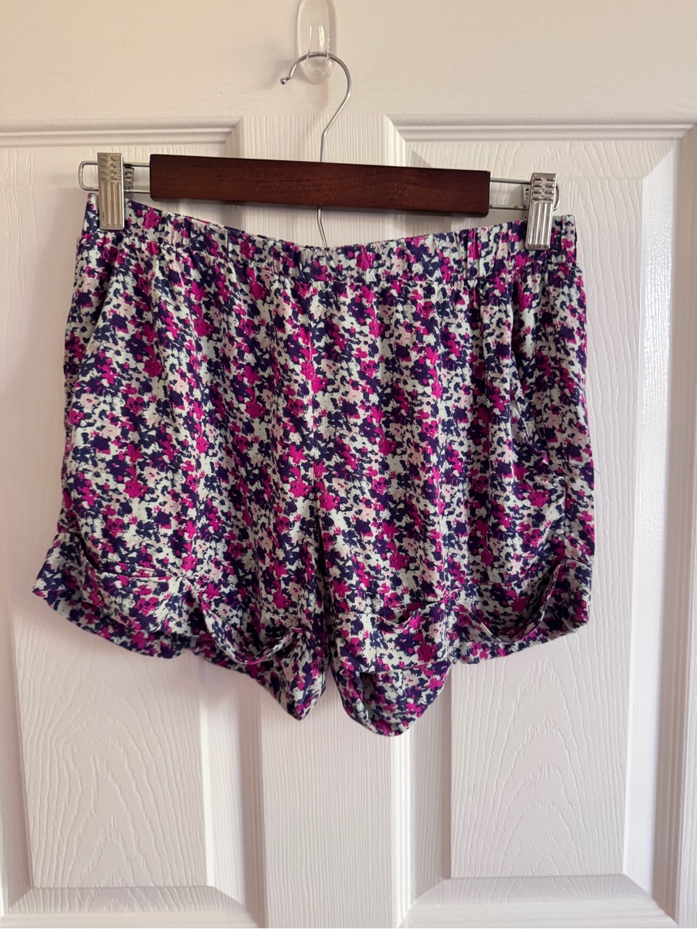 Splendid Cotton Shorts with Pink and Purple Floral Print